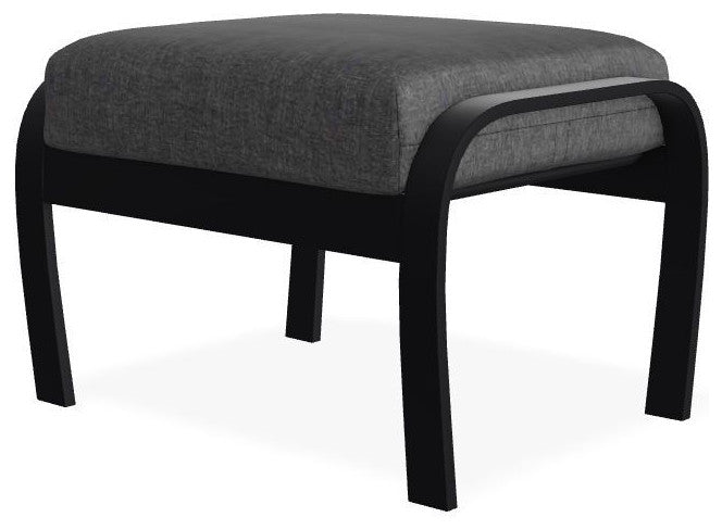 Belle Isle Cushion Outdoor Ottoman, Slate/Black