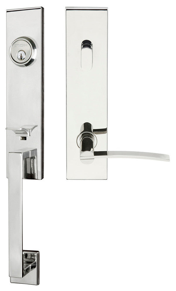 Horizon Lever, Tubular Entry Handleset, Right Hand, Polished Stainless Steel