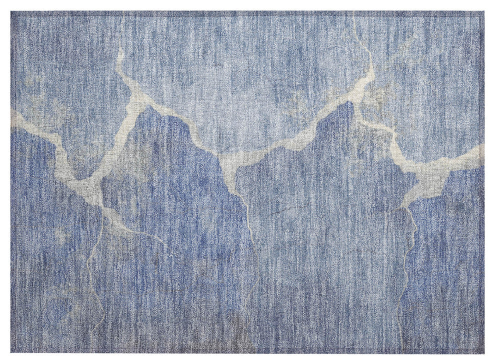 Machine Washable Indoor/Outdoor Chantille ACN1889 Denim 1'8" x 2'6" Rug