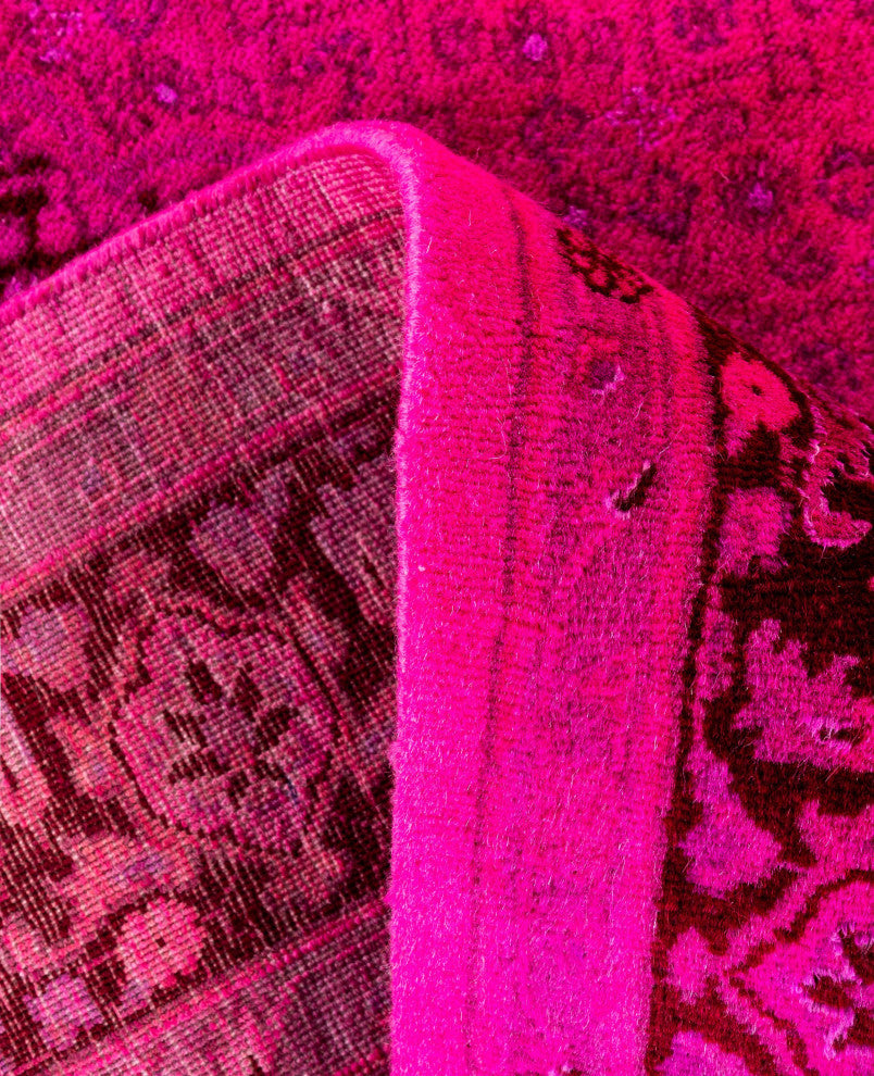 Overdyed One-of-a-Kind Hand-Knotted Area Rug Pink, 4' 7" x 7' 4"