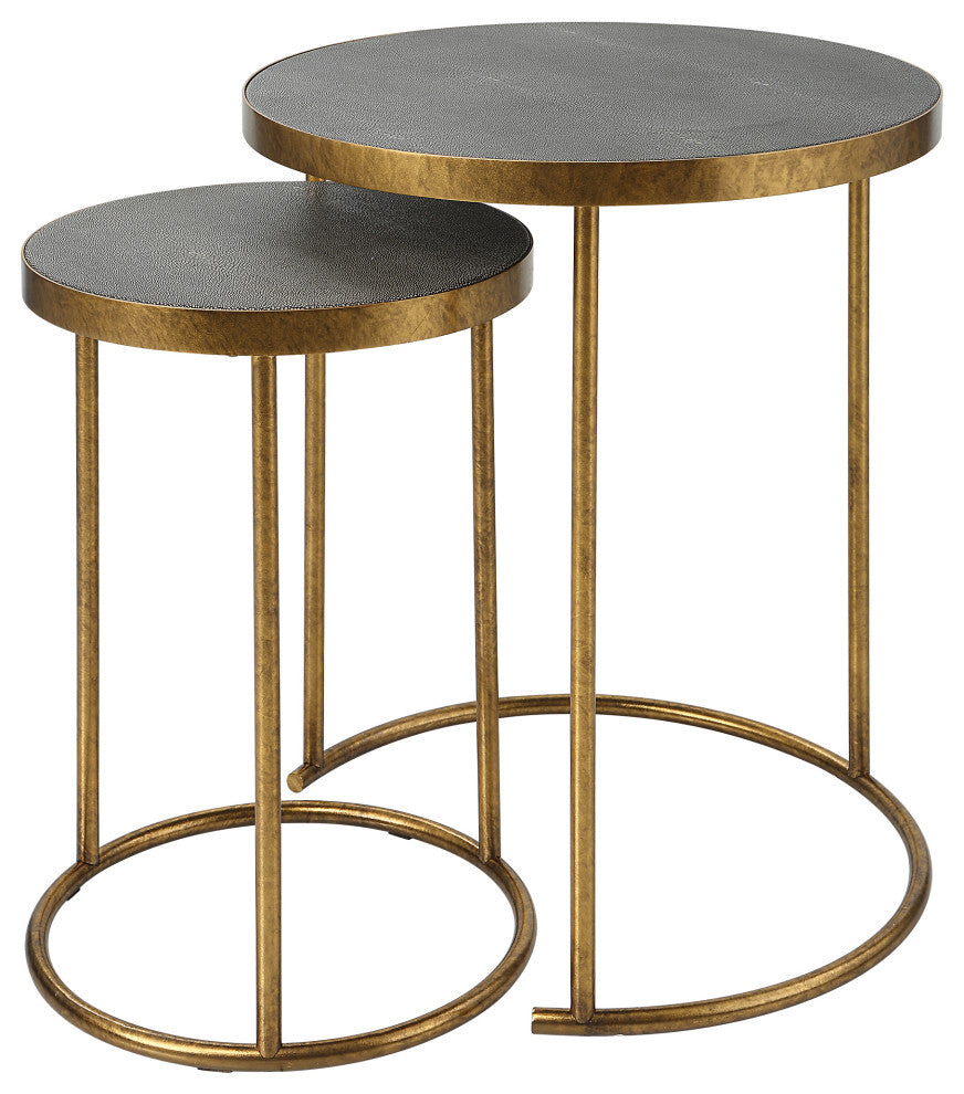 Uttermost Aragon Brass nesting tables, 2-Piece Set