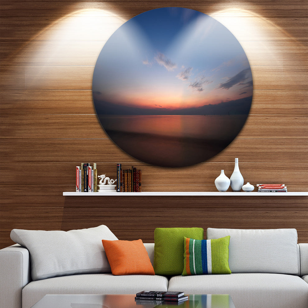 Ko Samui Sea Sunrise Panorama, Beach Round Metal Wall Art, 36"