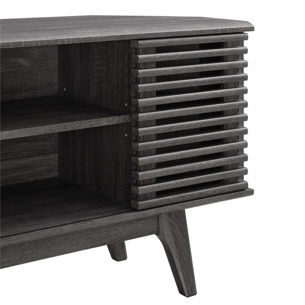 Modway Render 46" Laminate and Particleboard Corner TV Stand in Charcoal