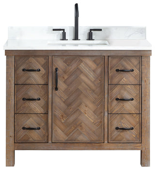 Javier Bath Vanity, Composite Stone Top, Antique Gray, 42", Single Vanity, No Mirror