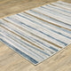 Emery Striped Grey/Blue Indoor Area Rug, 3'3" x 5'