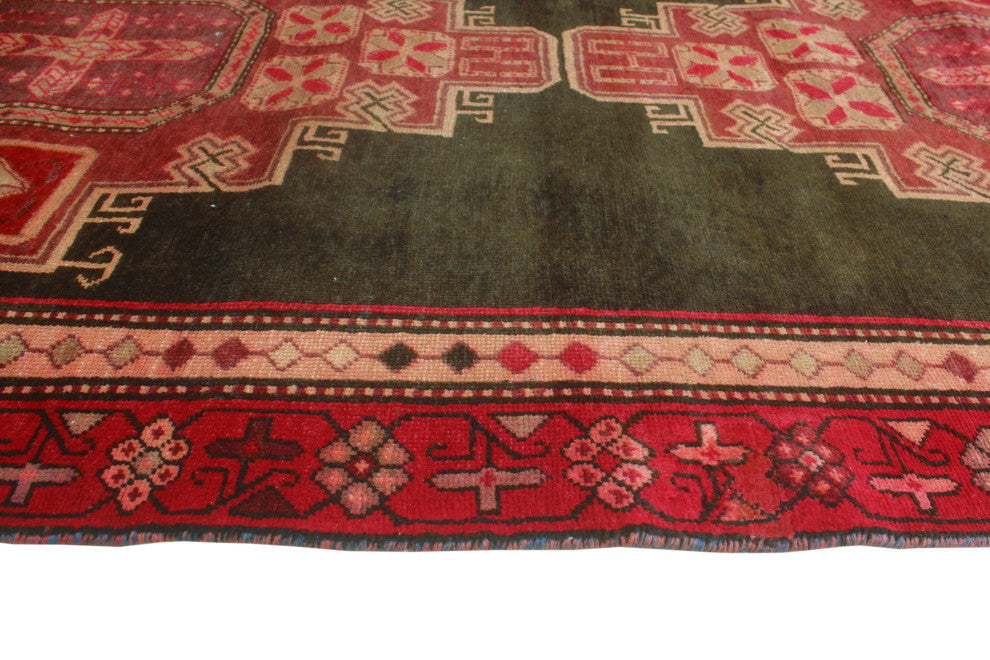 Semi-Antique Samman Charcoal/Rust Runner, 4'9x10'6