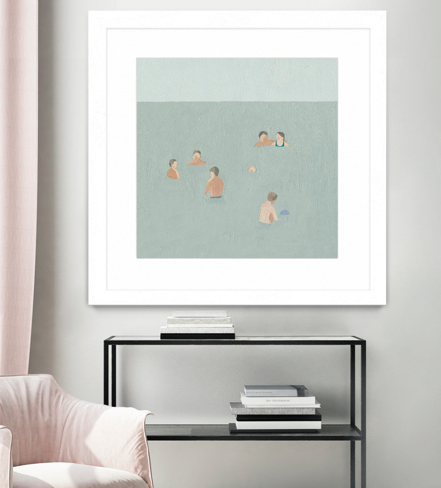 "The Swimmers II" Matted and Framed, 36" x 36"