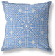 20 Blue White Geostar Indoor Outdoor Throw Pillow