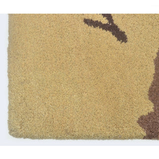 Hand Tufted Wool Area Rug Abstract Brown Gold, [Runner] 2'6''x10'