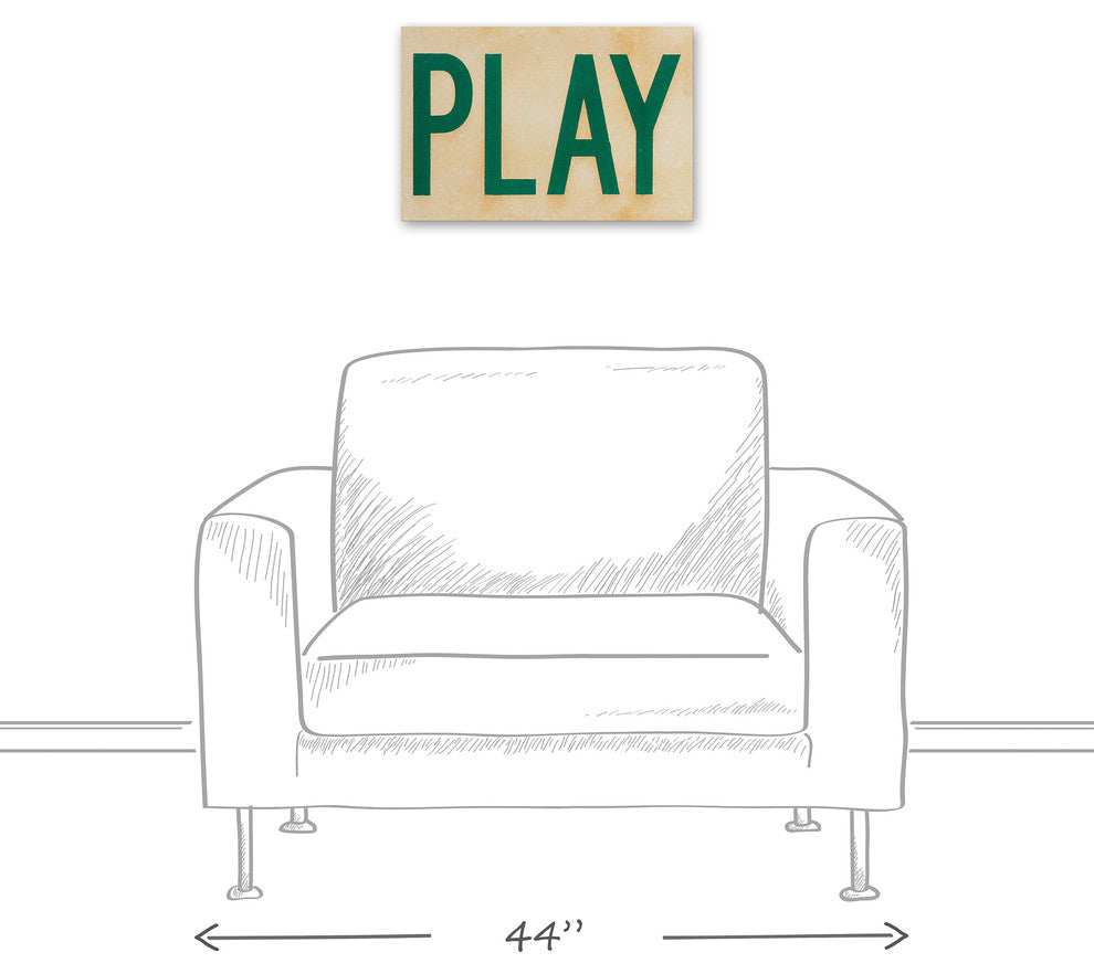 Play Tennis Sign 12"x18" Print on Canvas