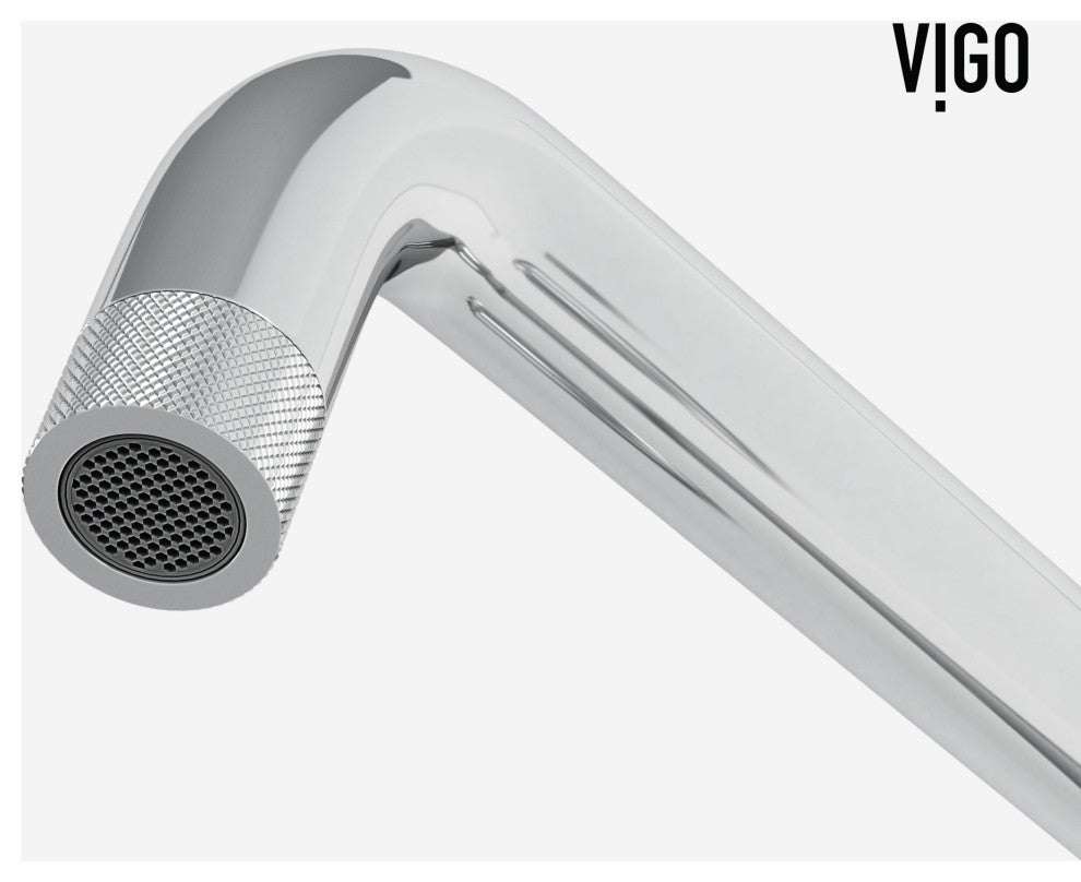 VIGO Cass 12" H 2-Handle Widespread Bridge Pull-Out Sprayer Kitchen Faucet, Chrome