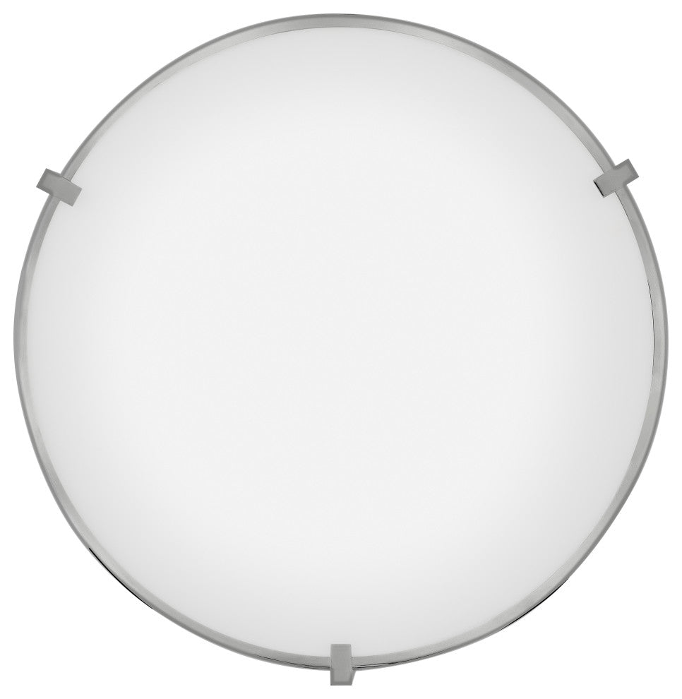 Hinkley 24" Lowell Lg Flush Mount Ceiling Light, Chrome + Etched Opal