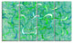 Green Watercolor Fractal Pattern, Abstract Art on Canvas, 48"x28", 4 Panels