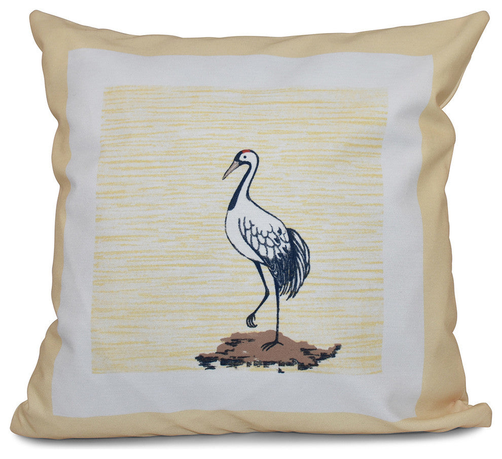Sandbar, Animal Print Pillow, Yellow, 18"x18"