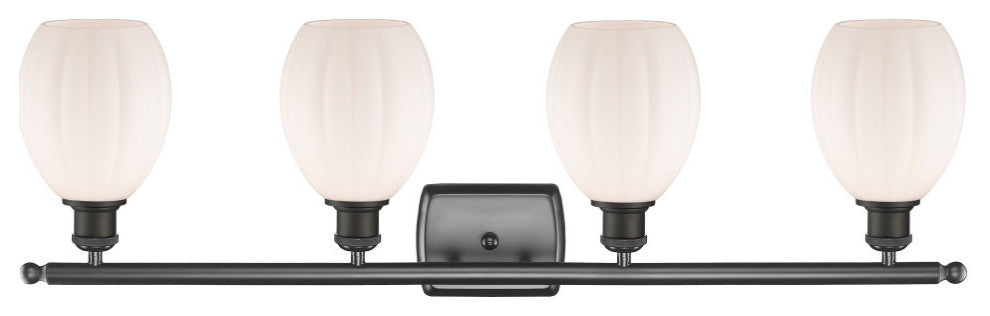 Eaton 3-Light Bath Vanity-Light, Oil Rubbed Bronze, Matte White