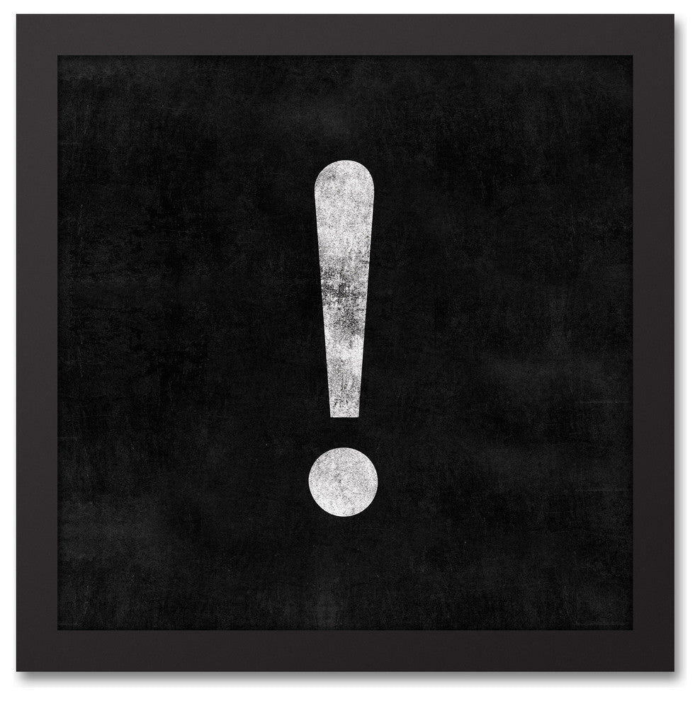 Vintage Exclamation Point 12x12 Black Framed Canvas