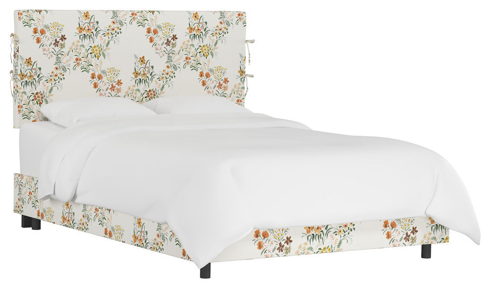Bern King Slipcover Bed With Ties, Lucinda Floral Harvest
