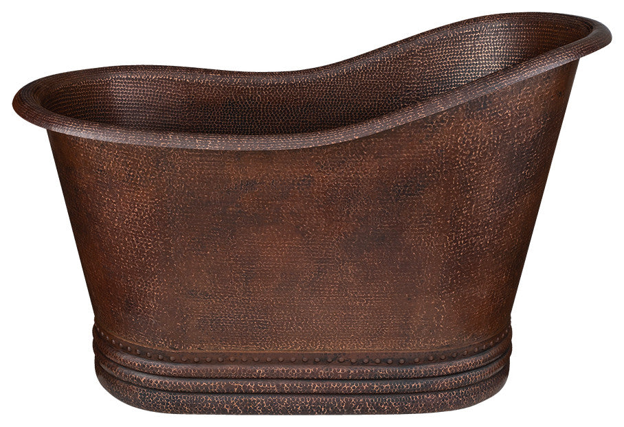 Premier Copper Products BTS52DB 52" Small Hammered Copper Single Slipper Bathtu