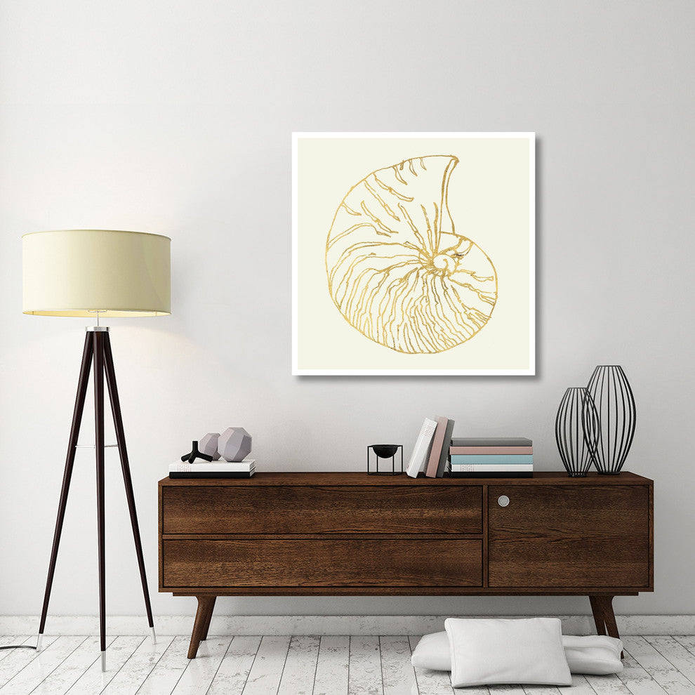 "Coastal Breeze Shell Sketches VII" Paper Print by Anne Tavoletti, 42"x42"