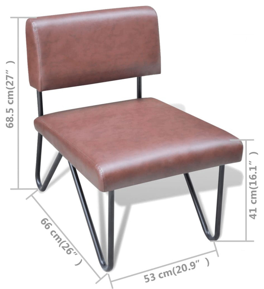vidaXL Sofa Chairs 2 pcs Brown Faux Leather
