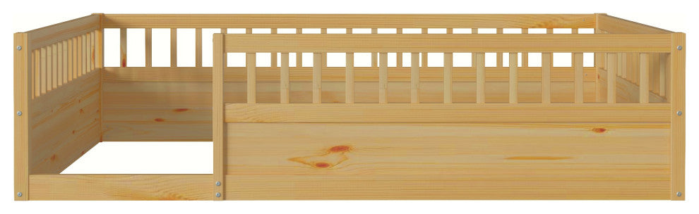 Gewnee Full Floor Bed Frame with Fence