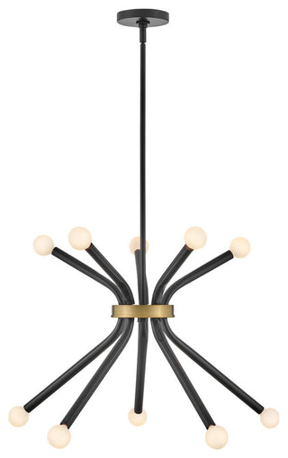 Lark 83855 Axton 10 Light 28"W Sputnik Chandelier - Black