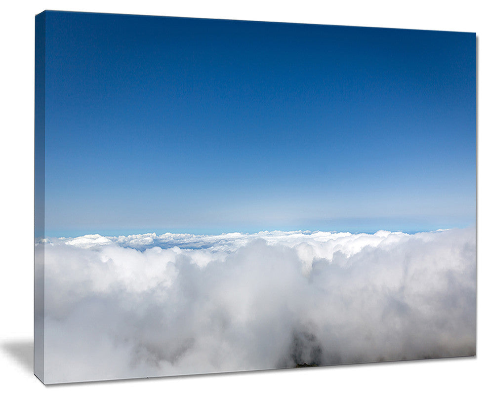 "Aerial View of Sky Over Clouds" Contemporary Landscape Canvas Art, 20"x12"