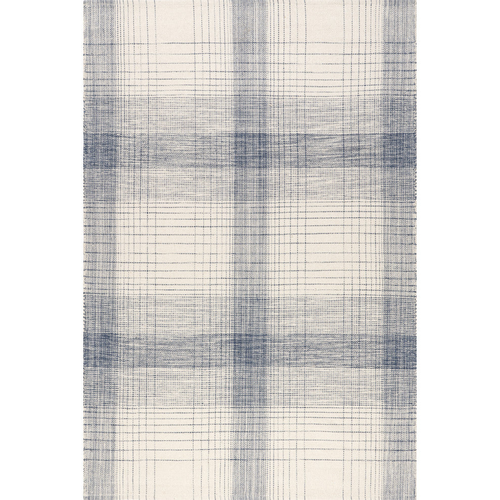 Nuloom Aya Cotton Plaid Rug, Blue 9' x 12'