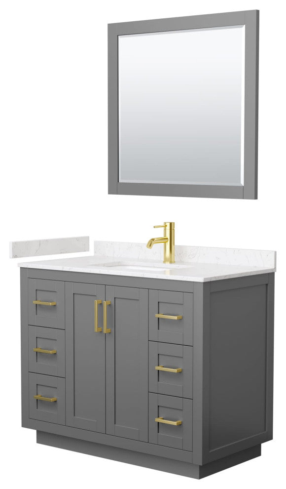 Wyndham Collection WCF2929-42S-VCA-M34 Miranda 42" - Dark Gray / Carrara