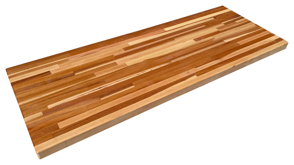 Sturdy 18" Deep Butcher Block Countertop, Hickory, 18" X 48"