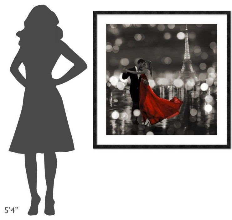 "Midnight in Paris (BW)" Framed Digital Print by Dianne Loumer, 44x44"