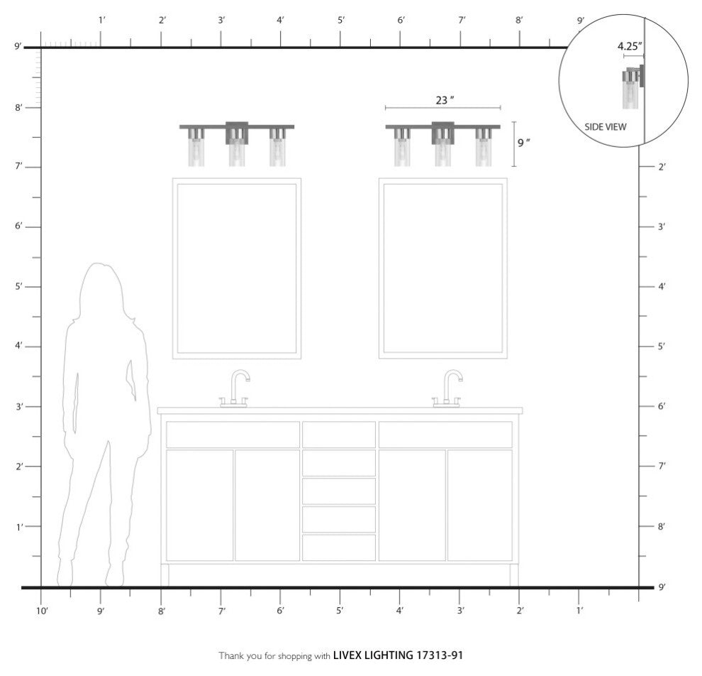 Carson 3 Light Brushed Nickel Vanity Sconce