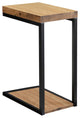 C-Shape Snack Table with Shelf, Antique Nutmeg