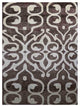 Hand Knotted Silk Area Rug Contemporary Brown Beige