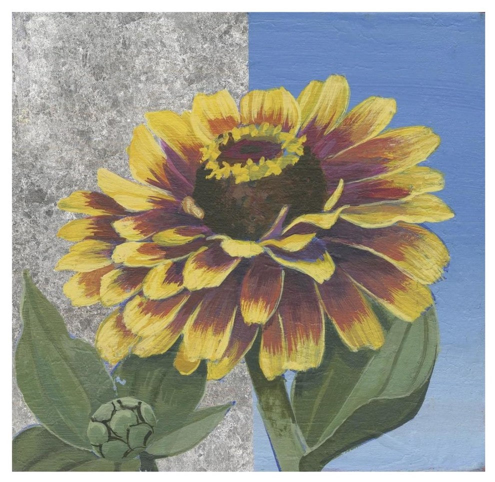 "Zinnia Spice and Silver" Digital Paper Print by Kathrine Lovell, 26"x26"