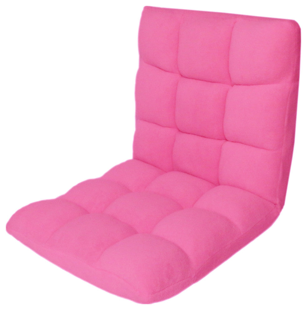 Loungie Supersoft Folding Adjustable Gaming Recliner Chair, Fuchsia