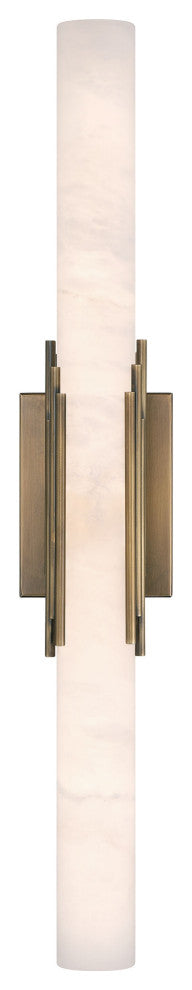 Venna, Wall Sconce , 28", Antique Brass, Alabaster