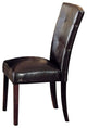 Benzara BM185840 Button Tufted Upholstered Wooden Side Chair, 2 set, Brown