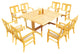 9-Piece Outdoor Teak Dining Set: 60" Square Butterfly Table, 8 Osbo Arm Chairs