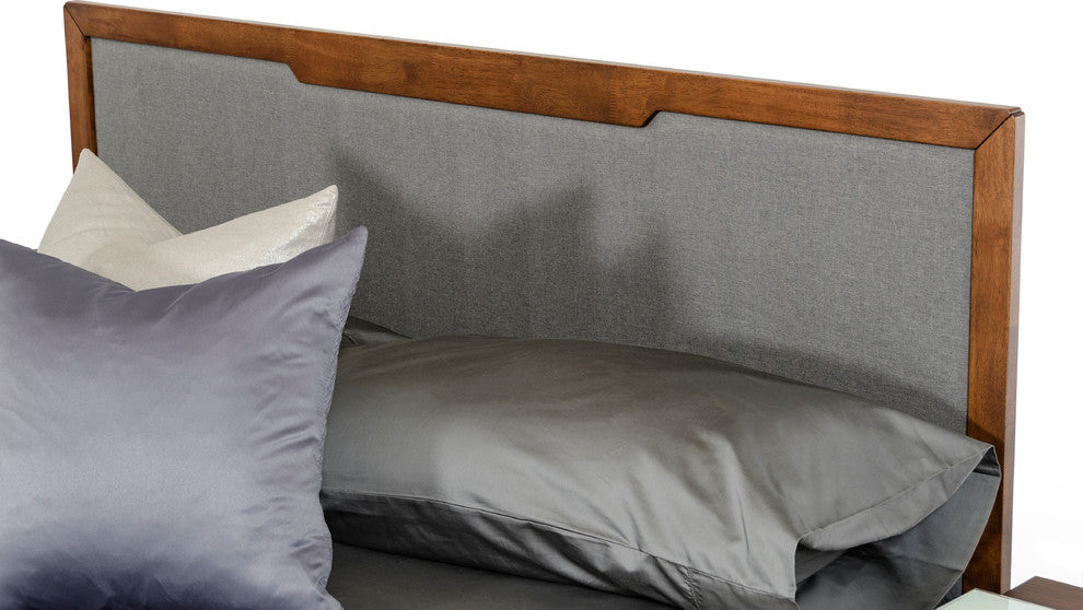 Nova Domus Soria Gray and Walnut Bed, California King