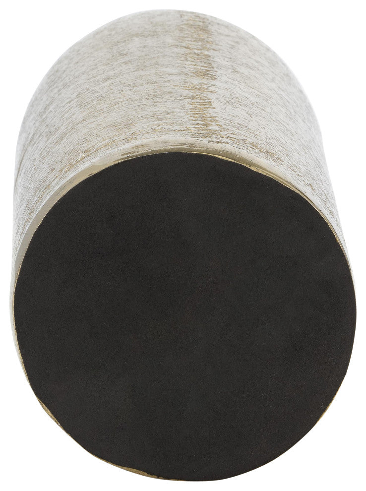 Metal, 15"H Cylinder Vase, Gold