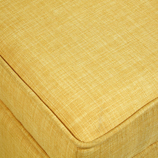 Lionel Linen Hidden Storage Castered Legs Ottoman Cube, Yellow