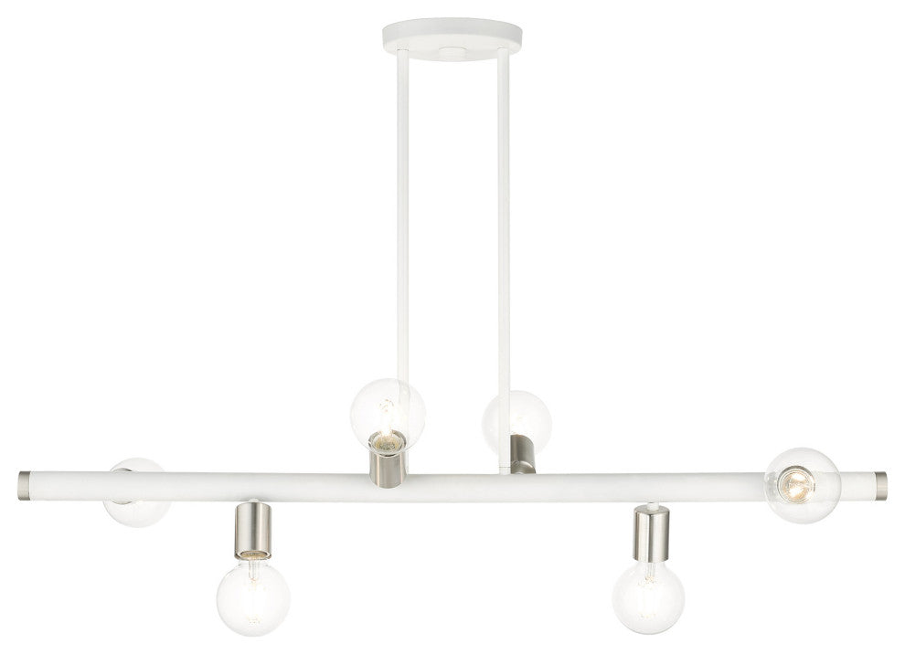 White Modern, Urban, Scandinavian, Linear Chandelier