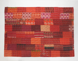 Hippy Vibes Silk and Cotton Kantha Throw Blanket