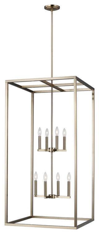 Moffet Street 8-Light Hall / Foyer Pendant, Satin Brass