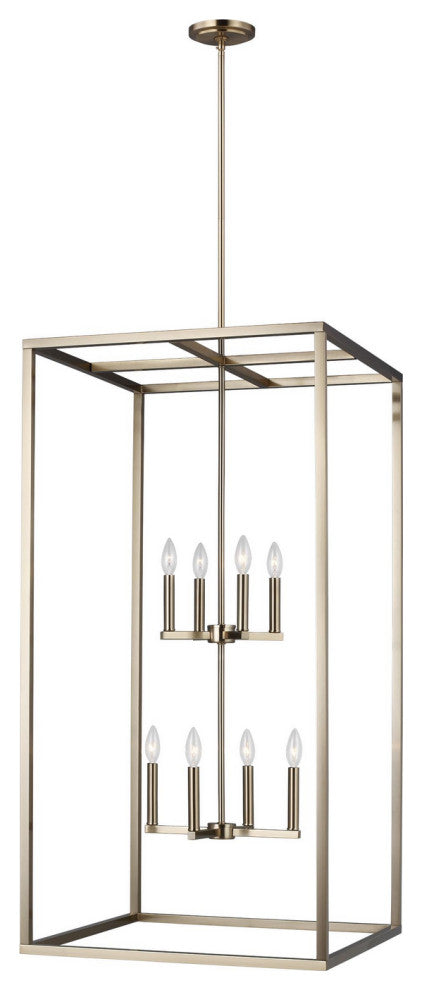 Moffet Street 8-Light Hall / Foyer Pendant, Satin Brass