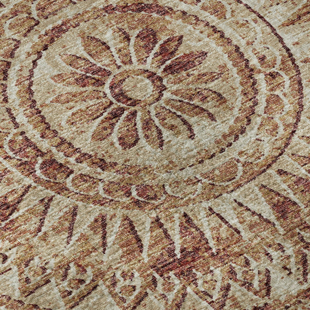 Addison Premium Washable Mayfield AMF113 Red 5' x 7'6" Rug