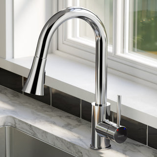 Karran Weybridge Single-Handle Pull-Down Sprayer Kitchen Faucet, Chrome