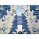 Astros Navy Blue Finer Peshawar Karajeh Hand Knotted Wide Runner Rug  4'2"x9'7"