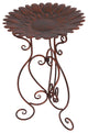 24-Inch Tall Metal Sunflower Birdbath